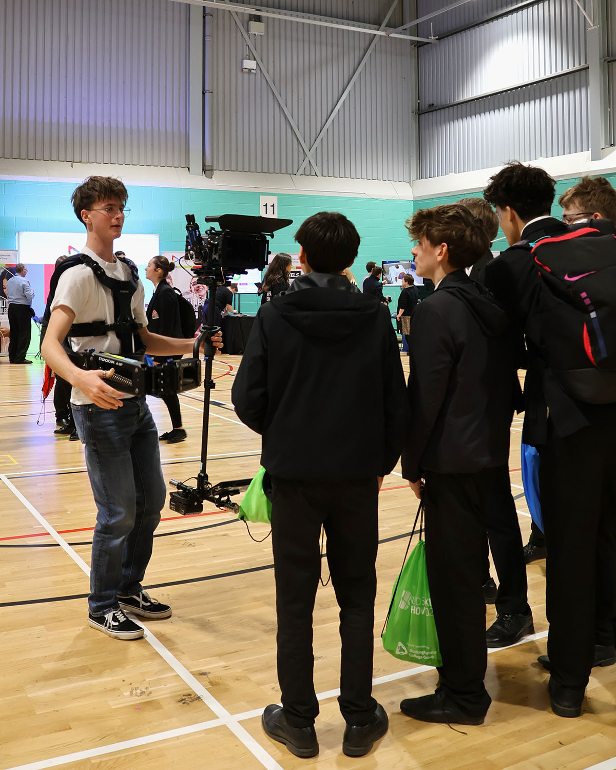 Students learning about Bucks College Group